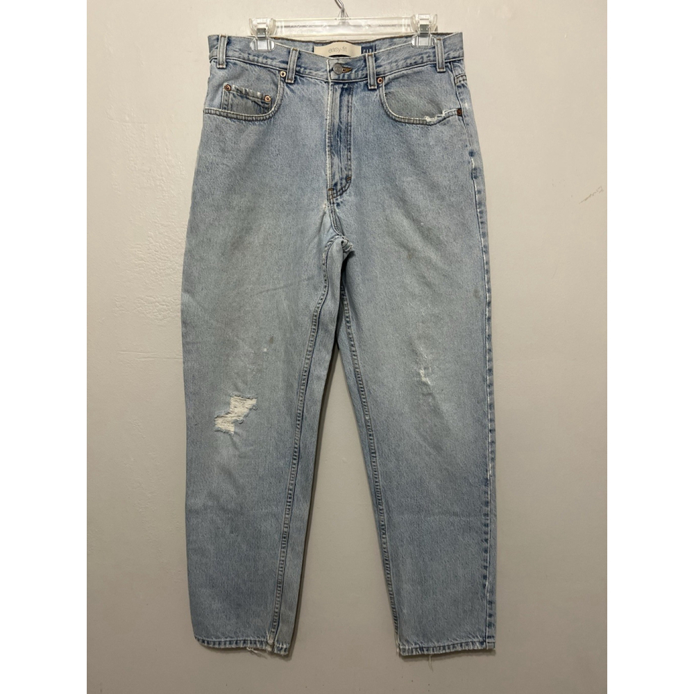 GAP VTG 90s Easy Fit Blue Jeans Made USA Mens 33 X 32 Cotton‎ Distressed